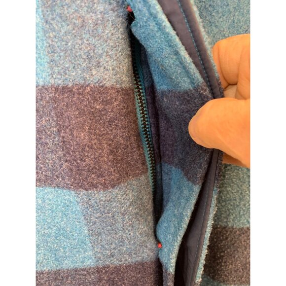 Rare Victorinox Mens Coat Medium Wool Blend Plaid Blue RD10715 - Picture 12 of 16